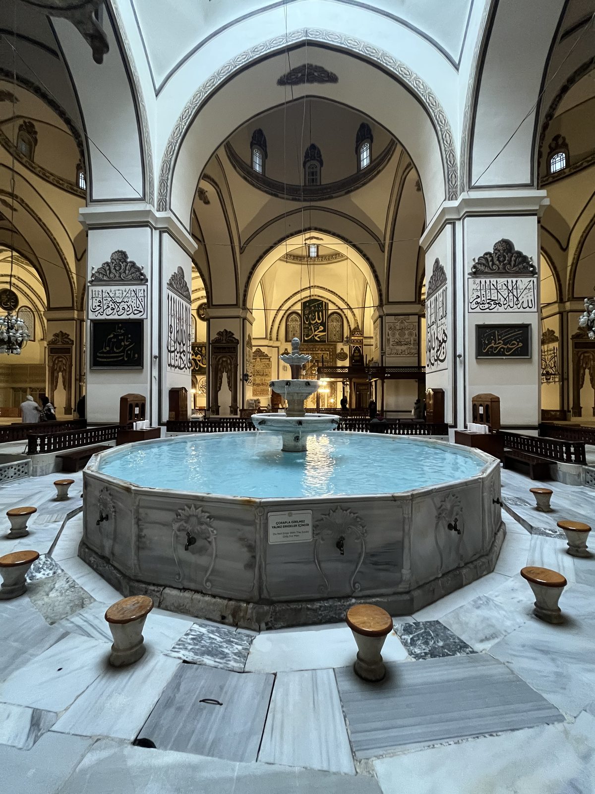 The ablution fountain inside the Grand Mosque (Ulu Cami)